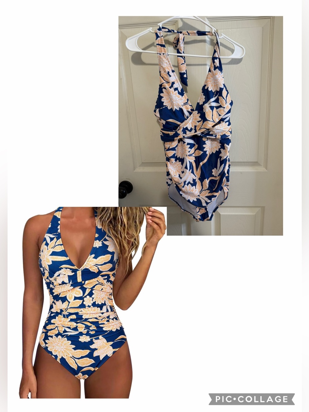 Tummy Control One Piece Swimsuits Halter Push Up Bathing Suits Size Large